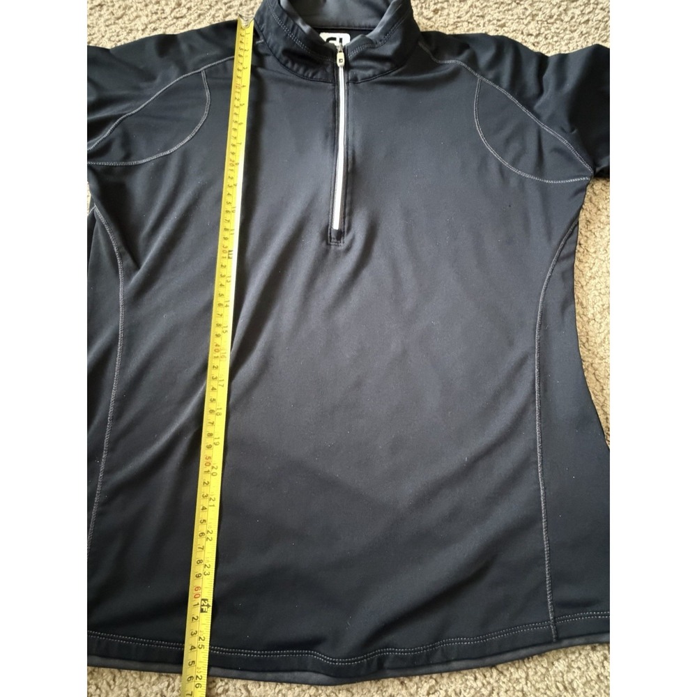 FootJoy Long Sleeve 1/4 Quarter Zip Pullover Black Embroidered Logo Large JBHS - Picture 3 of 11